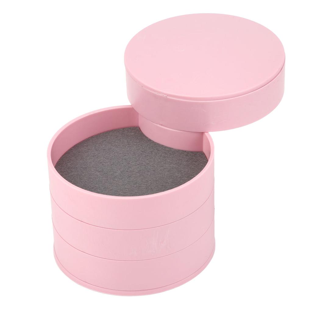 Rotatable Jewelry   4 Layers 360 Degree Rotation Dustproof Round Jewelry Box with Lid for   Household