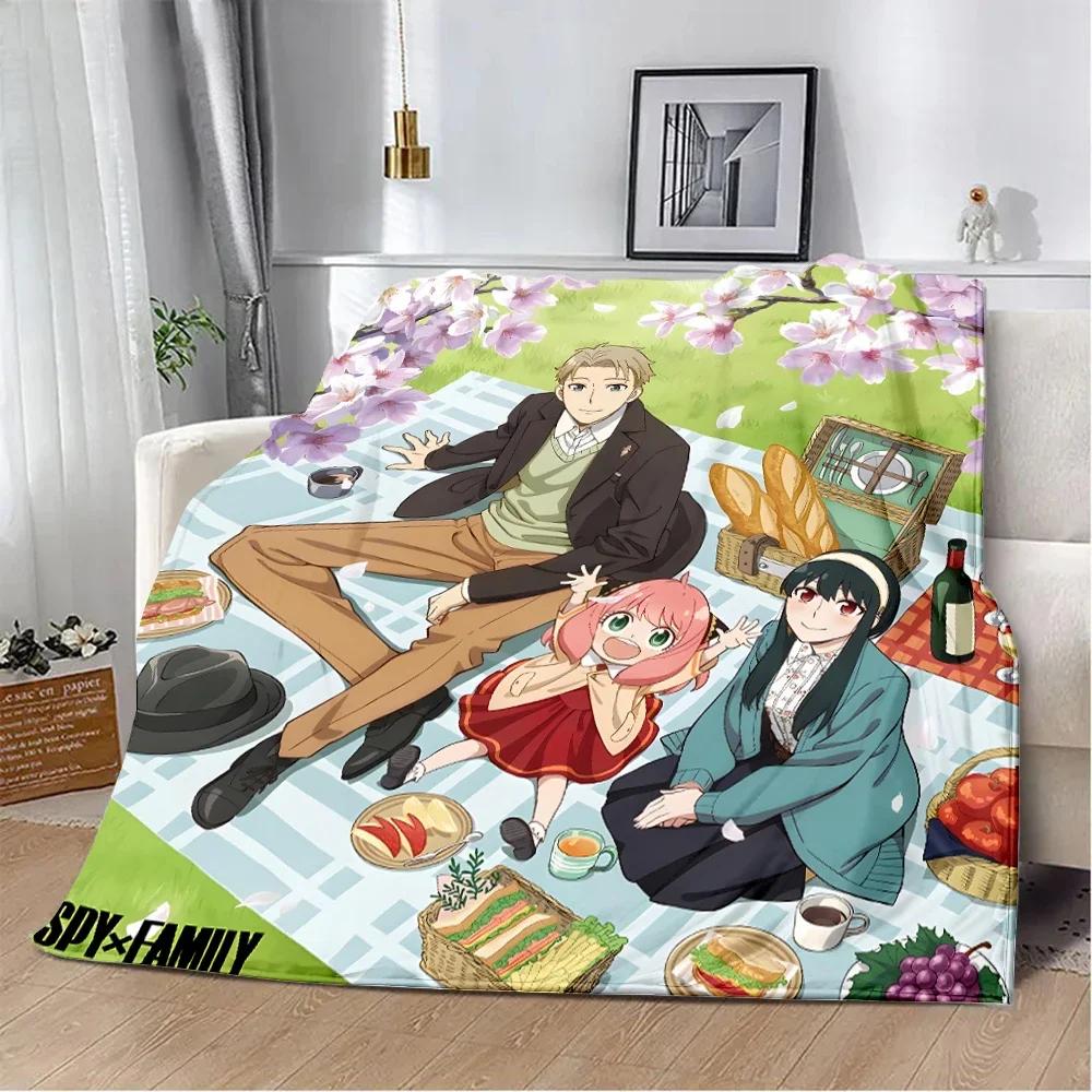 Spy x family Cartoon anime Printed Blanket Picnic Blankets Warm Blanket Soft and Comfortable Blanket Home Travel Birthday Gift