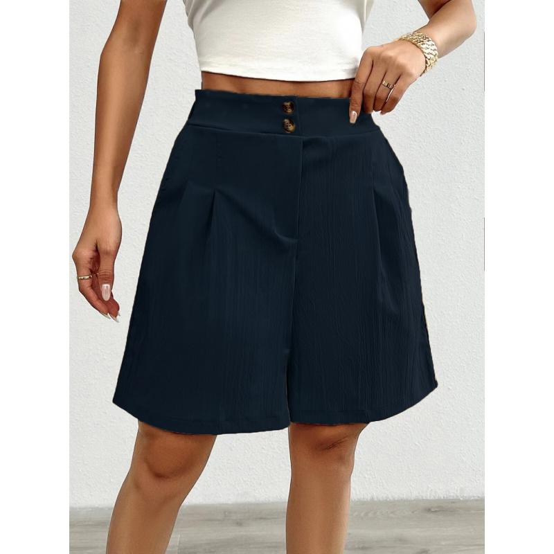New Summer Loose Pants Wide-Leg Shorts Casual Women High-Waisted Knee - Length Shorts