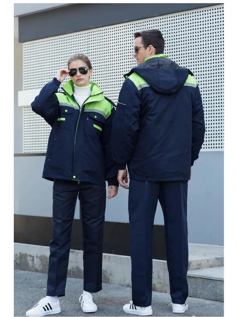 Winter Insulated Wear-Resistant Workwear Suit: Warm Cotton Coat for Outdoor, Gas Station, Toll Station, Shipyard Work