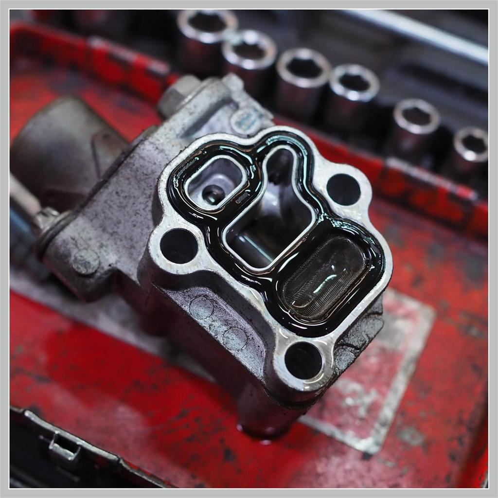 VTEC Solenoid Gasket Spool Valve Filter Screen Fit for Honda CRV with O-Ring - Pack of 3 Black Replacement Car Parts