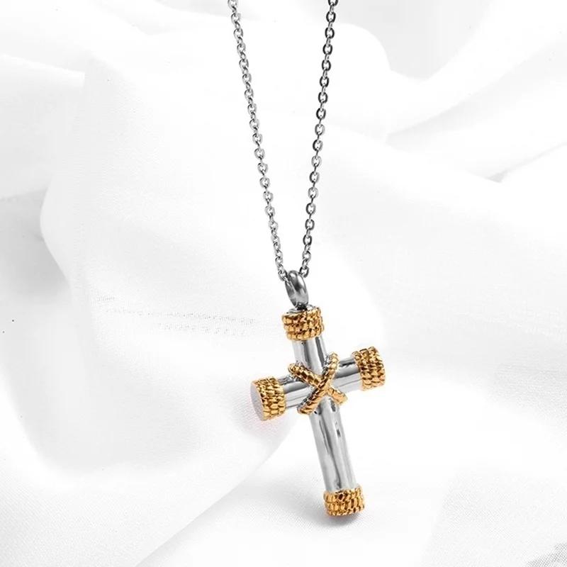 Saint St. Benedict Jesus Cross Pendant Necklace Men and Women Religious Christian Catholic Amulet Stainless Steel Jewelry