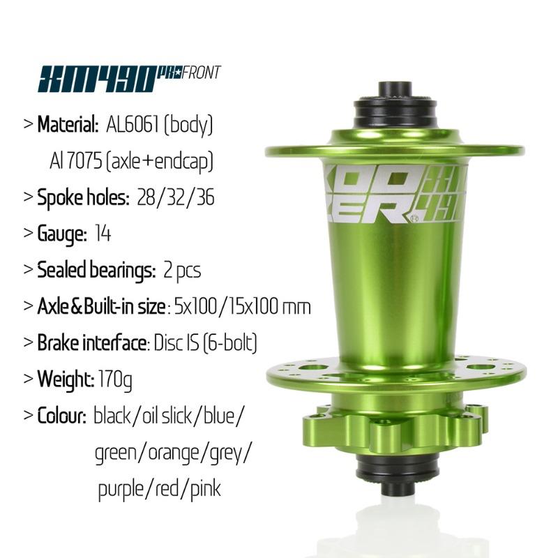 Koozer Xm490Pro 32 Hole Front Hub 15X100 5X100 Noisy Cube 28-Hole 36-Hole Mtb Hubs 6 Bolt Thru Axle Quick Release Mtb Front Hub