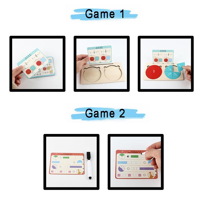 Children Fractional Score Disk Demonstrator Montessori Learning Arithmetic Numerator Denominator Math Preschool Teaching Aid Toy