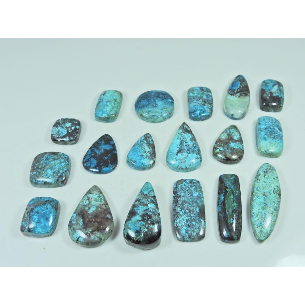 310Cts. Natural Shattuckite Mix Shape Cabochon Loose Gemstone 18 Pcs Lot C-3905