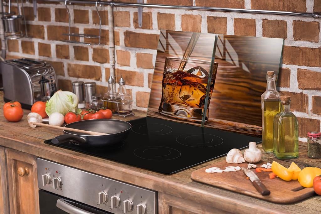 SZKLANA PŁYTA OCHRONNA NA KUCHENKĘ 70x52 WHISKY
