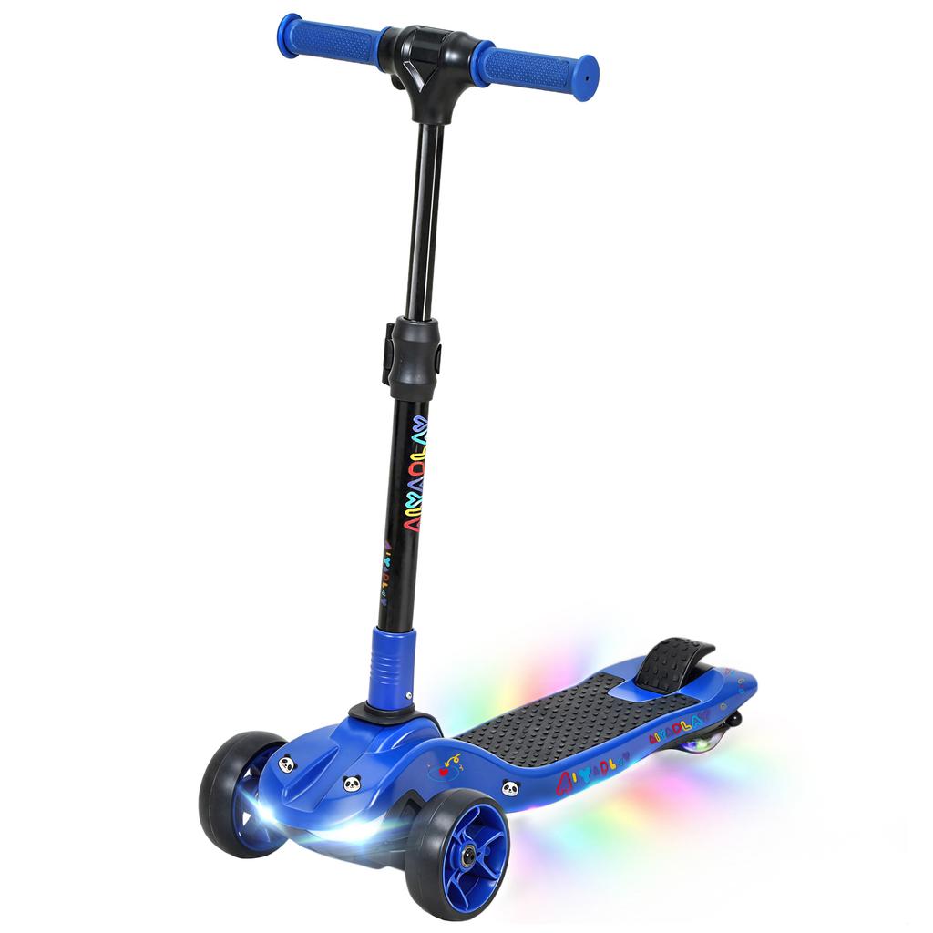 Monopattino elettrico per bambini 6+ anni, pieghevole 3 ruote avvio zero, velocità massima 8 km/h 64 x 29 x 83 cm blu