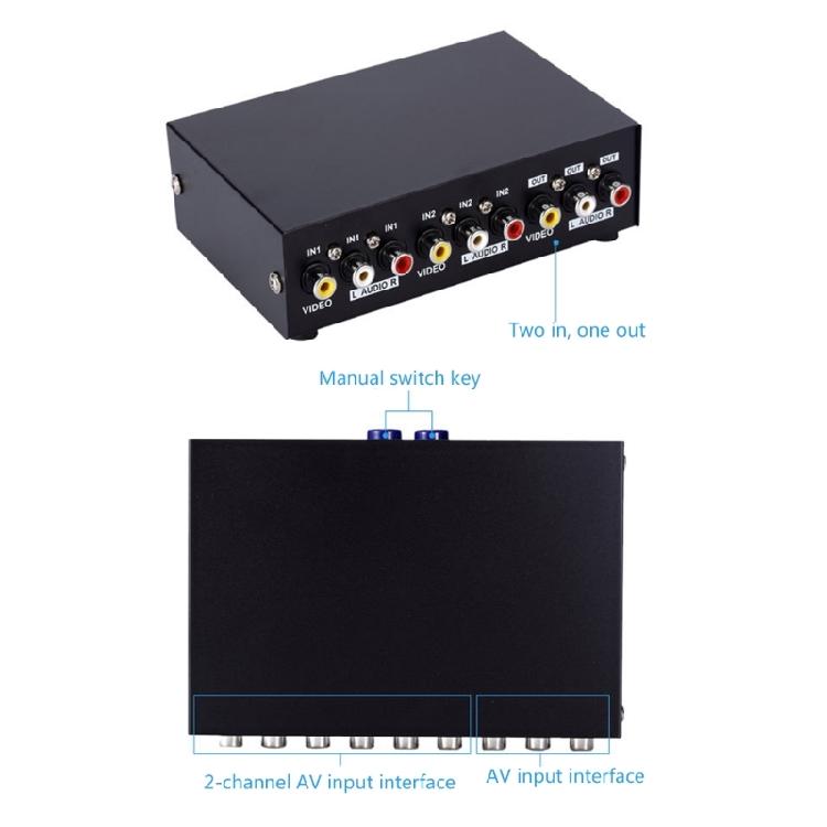 Przyjazny dla użytkownika przełącznik selektorów A/V z 4 portami Pudełko przełączające A/V do bezproblemowego przełączania między różnymi źródłami multimediów