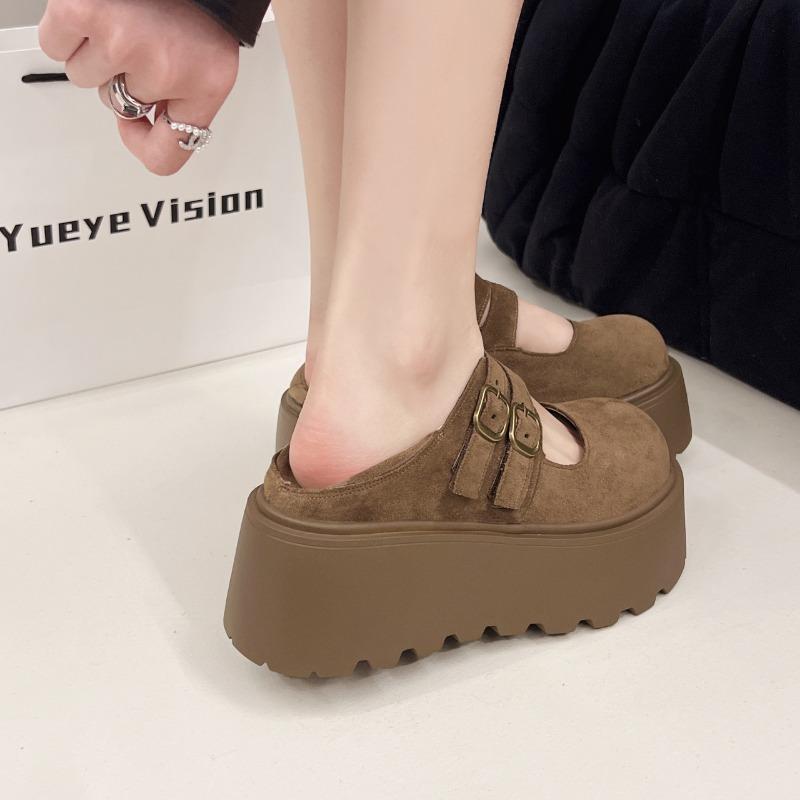 All-inclusive women's spring new versatile muffin casual shoes, small people pedal platform lazy shoes
