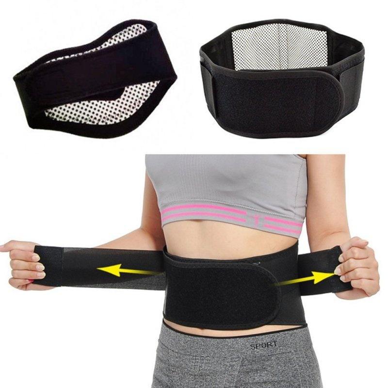 New Spontaneous Heating Waist Brace Magnetic Therapy Support Protection Belt (Color Black)