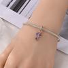 Charms Originali Rame Viola Rosa Ciondolo Perline Adatte Braccialetto Gioielli da Donna Creazione Fai da Te Regalo