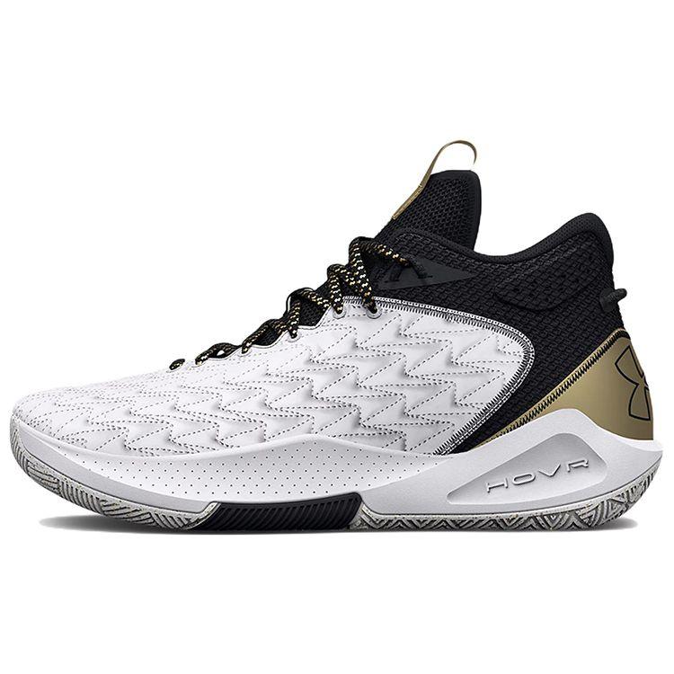Under Armour HOVR Havoc 5 Clone Basketball Shoes White Black Men 3025605-100 42.5