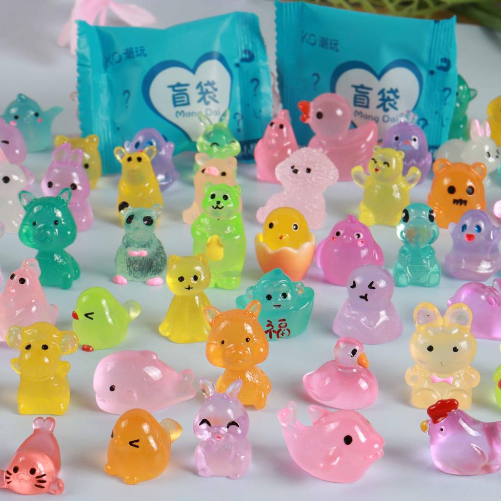 10pcs Cute Animal Geometry Food Plant Luminous 3D Night Light Adult Ornament Miniature Toy