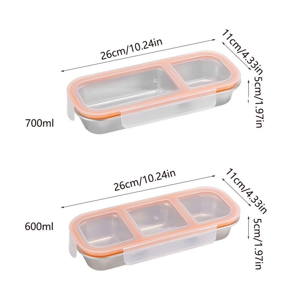Leakproof Stainless Steel Lunch Box Reusable Fruit Food Fresh Box Seasoning Tray Camping