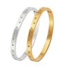 European & American Rhinestone Titanium Steel Waterproof Bracelet - Eight-Pointed Star Resort Style, Colorfast Stainless Steel.