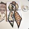 Polka dot small scarf for women, versatile long wide neckerchief, shawl, scarf, tie, all-purpose accessory for spring and