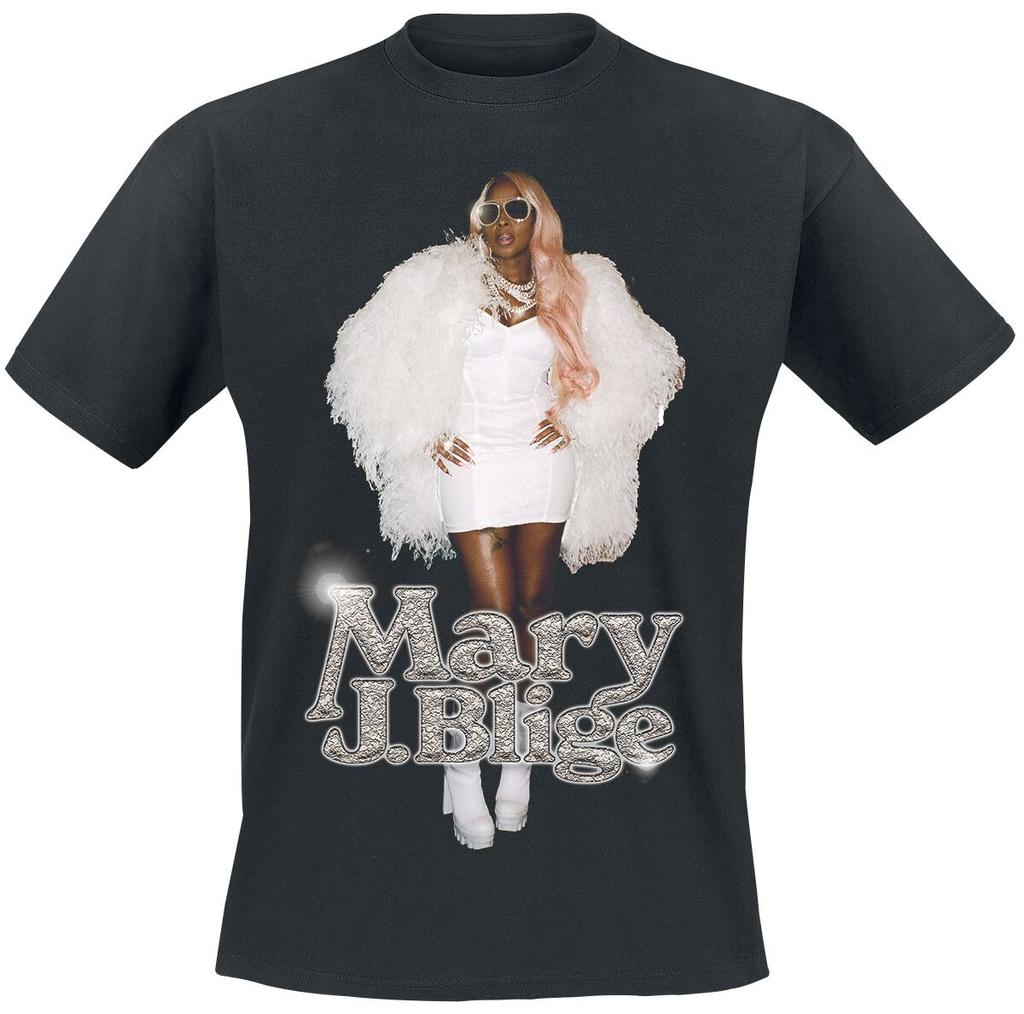 Mary J Blige Luxury Portrait Print T Shirt 100 Cotton Unisex RB Soul Queen Icon Streetwear Fan Graphic Tee