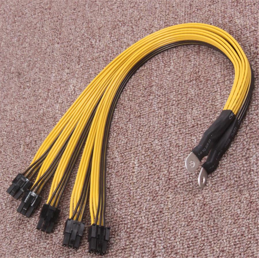 2pc S7 S9 to 5X PCI-E PCIe 6Pin GPU Graphics Card Splitter Power Cable For Miner