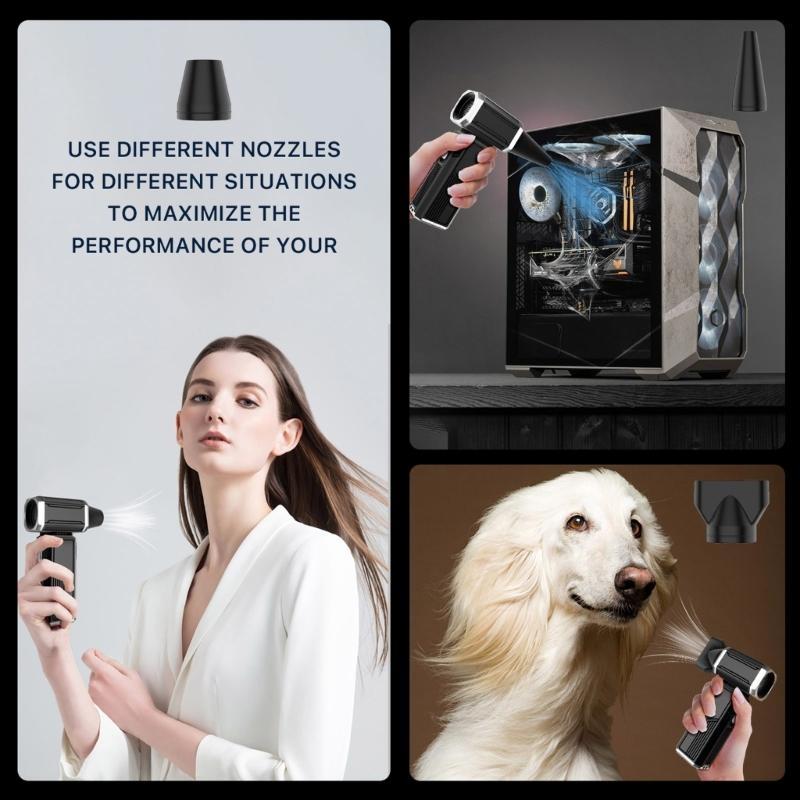 Electric Air Duster 130000RPM Multifunction Fan Cordless Compressed Air Duster Dry Blower for Keyboard Car Indoor