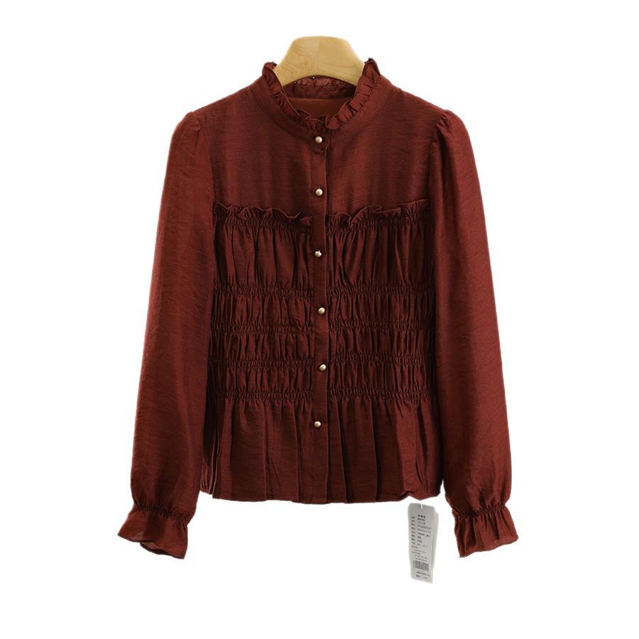 Hanfeng Dámská letní košile s volánky a rozšířenými rukávy