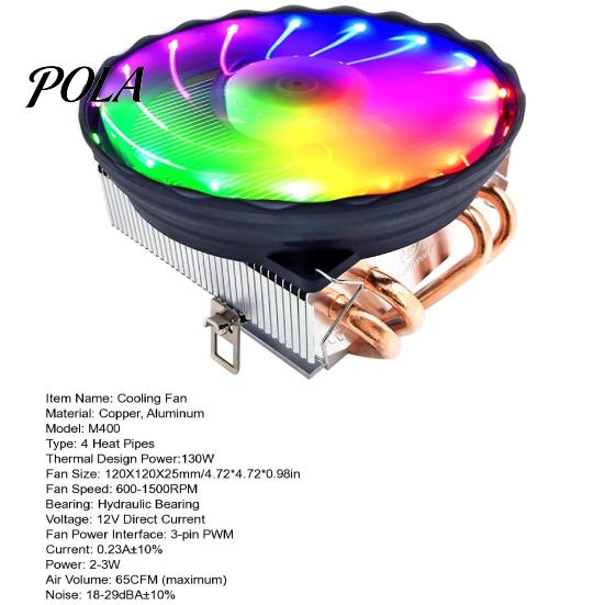 Gaming PC Cooling Fan CPU for LGA 2011/1200/1150 4 Heat Pipes RGB PWM Temperature Control Quiet Operation Pin 130W Large Air Volume Mini Radiator