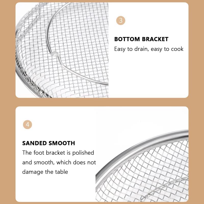 Stainless Steel Steaming Oil Draining Steaming Vegetable Cooking Mesh Frying Tempura Vegetable Draining Tabletop 22cm Basket, Plate, Basket, Basket,