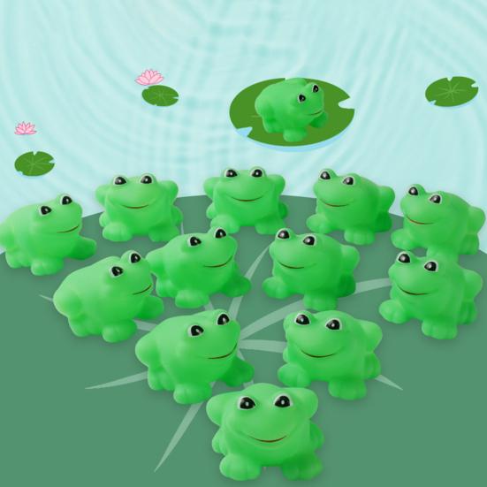 10Pcs Bath Toys for Toddlers Vinyl Squeeze Cartoon Frog Toy Shower Safe Water Toy for Sensory Learning