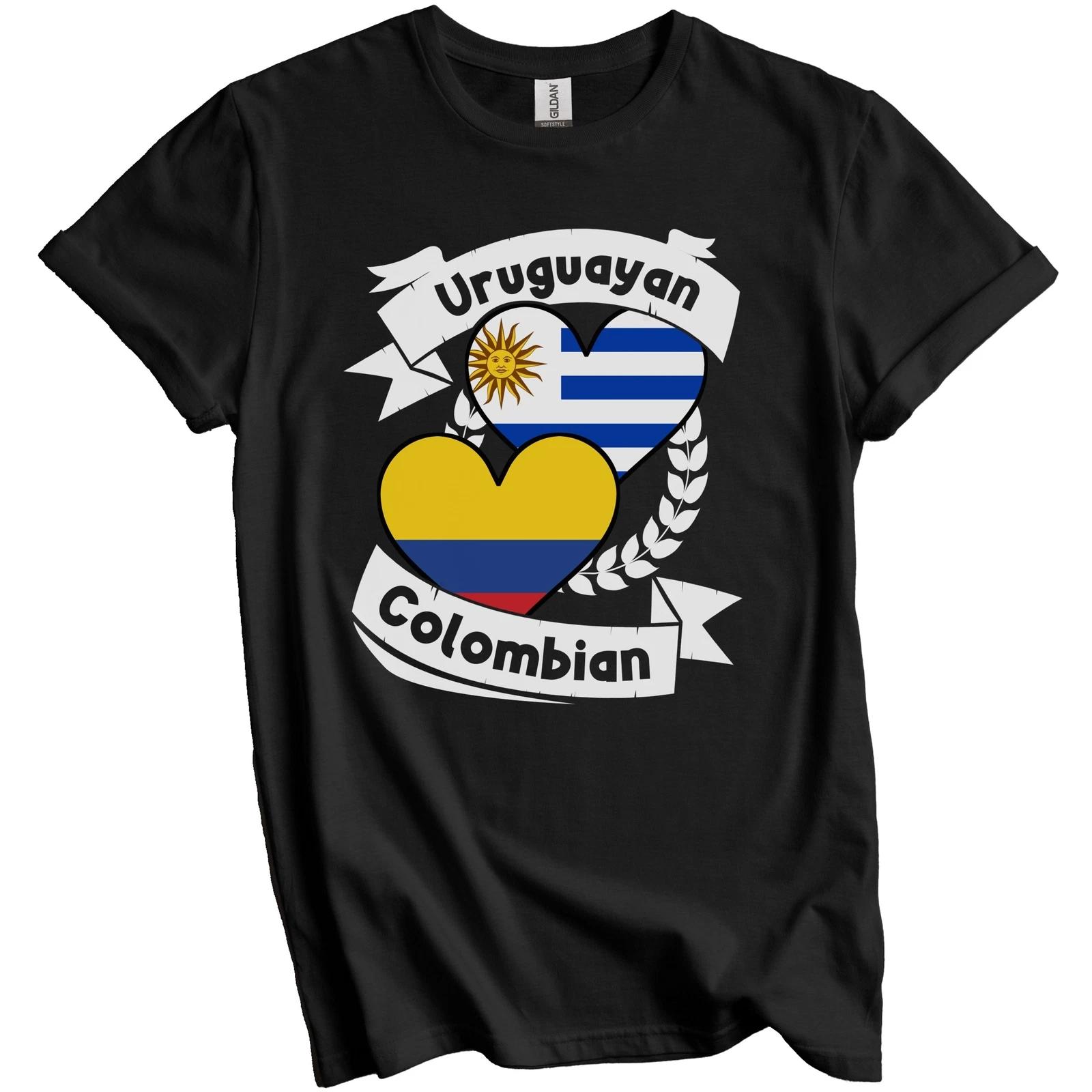 Uruguayan Colombian Heart Flags Uruguay Colombia T-Shirt S