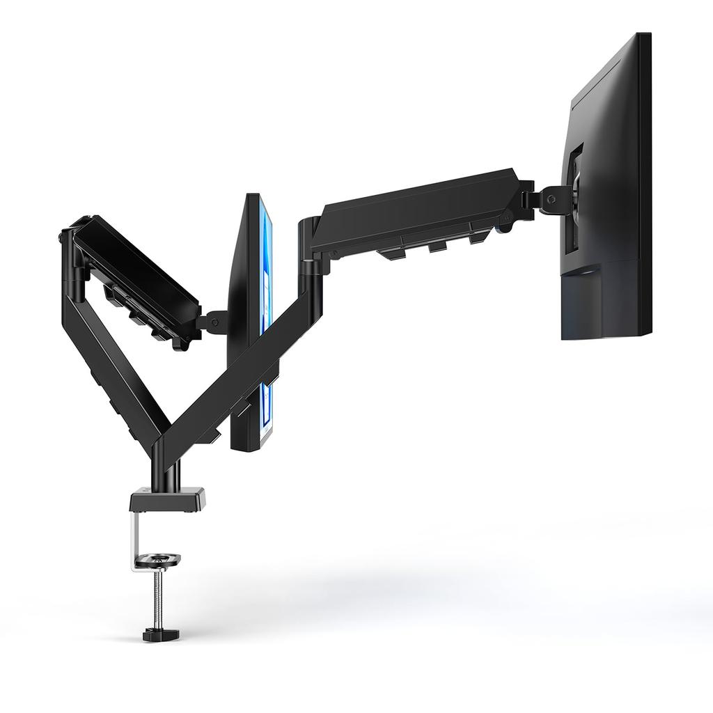 Wingame Doppelmonitorarm, Kompatibel mit 10-32 Zoll Monitoren, 12 kg Tragkraft, VESA-kompatibel (75x75mm100x100mm), Kabelmanagement, Tülle