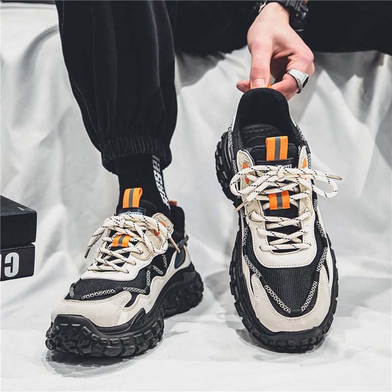 Autumn thick-soled invisible inner height increase sports leisure breathable dad shoes