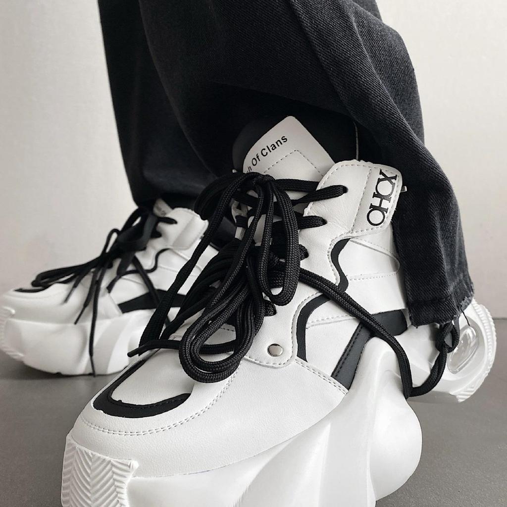European Trendy Men's Breathable Dad Shoes 2025 - Thick Sole, Height-Increasing Casual Sneakers