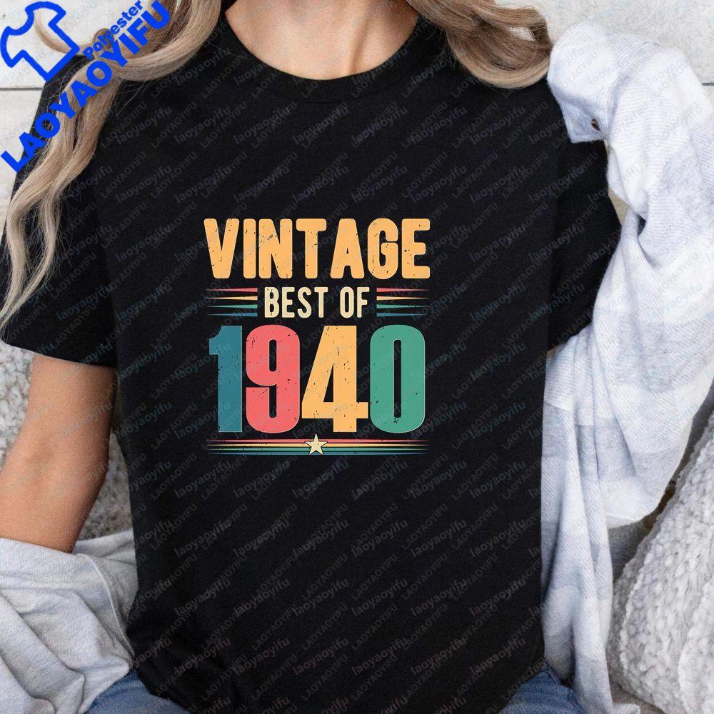 VINTAGE BEST OF 1940 Summer Trend Original Streetwear Unisexs and WoUnisexs Universal Pattern LargeSized Comfortable TShirt S