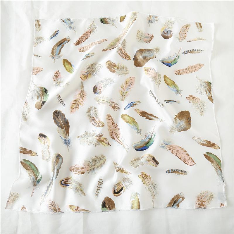 Dot Print Design Luxury Small 50Cm Square Women Silk Scarf Handkerchief Hair Band Decorate Scarves Bandana