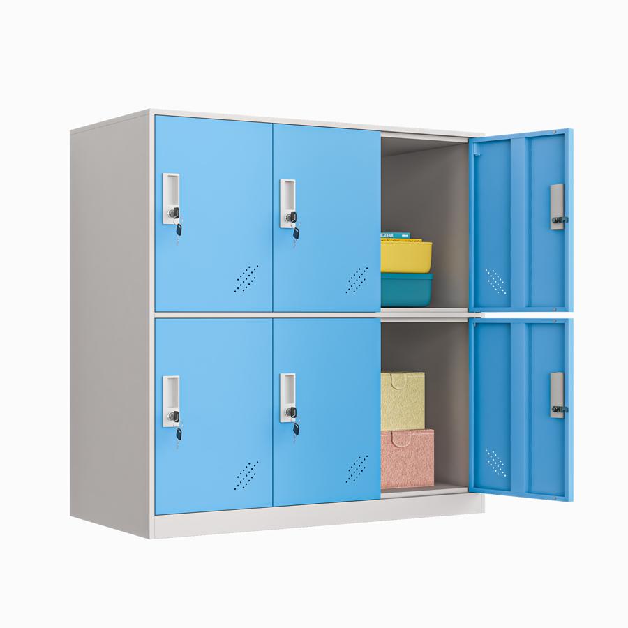 Modern 6-Door Lockers Cabinets for Home Office Gym Workshop Warehouse & Bedroom for Outdoor & School Use for Kitchen Storage