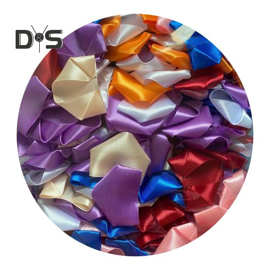 273 Pcs Pre-made Satin Ribbon Rose Petals Handmade Half-Finished Eternal Rose Petal DIY Everlasting Floral Bouquets for Wedding Anniversary Birthday