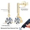 D Color 1ct  Zircon Drop Earrings for Women  Sterling  Plated Wedding Earring