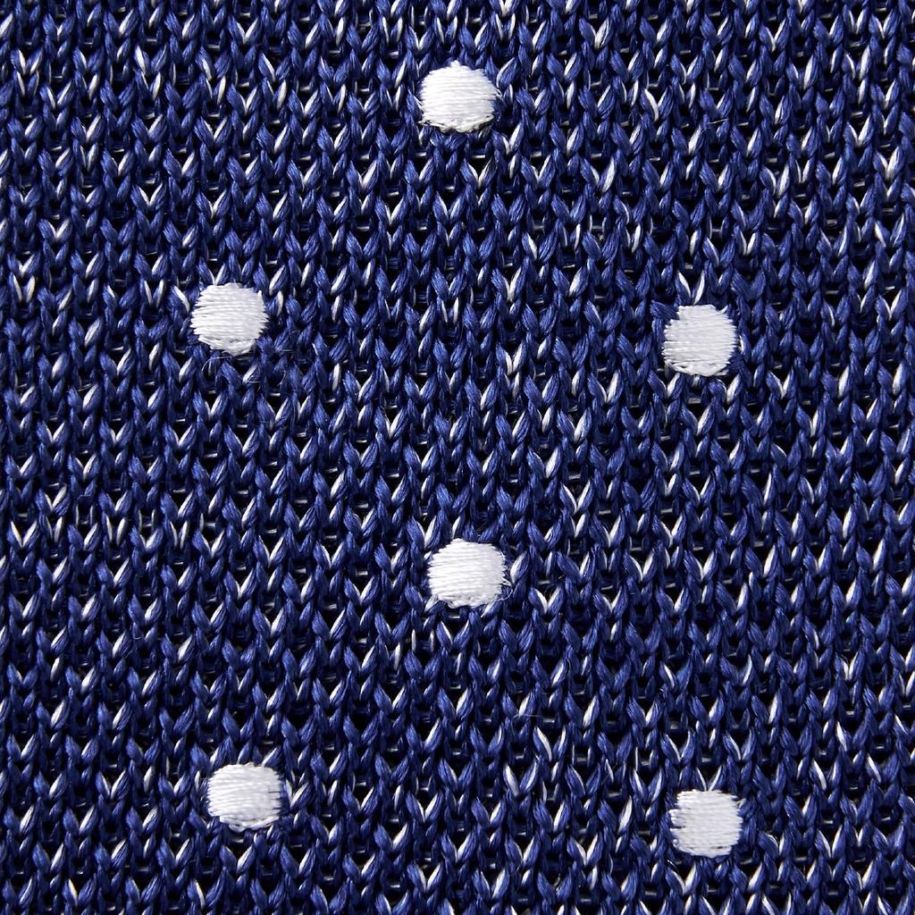 tie tie Blue Blue [Ogier] Tie/knit 100% silk/dot pattern/narrow tie/slim
