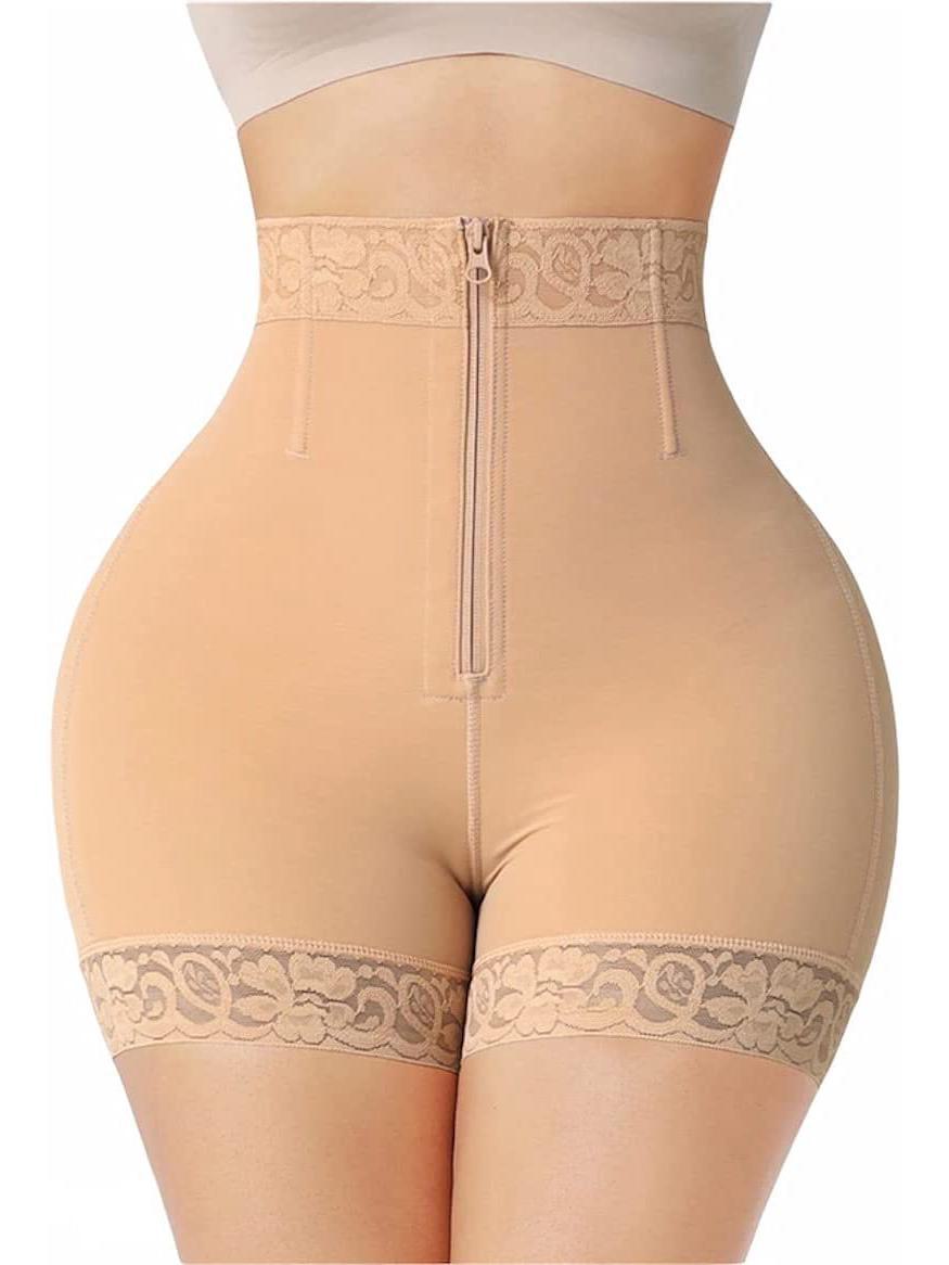 

SHAPE Европейские и американские утягивающие брюки с высокой талией на молнии для подтяжки бедер и поддержки живота XXL