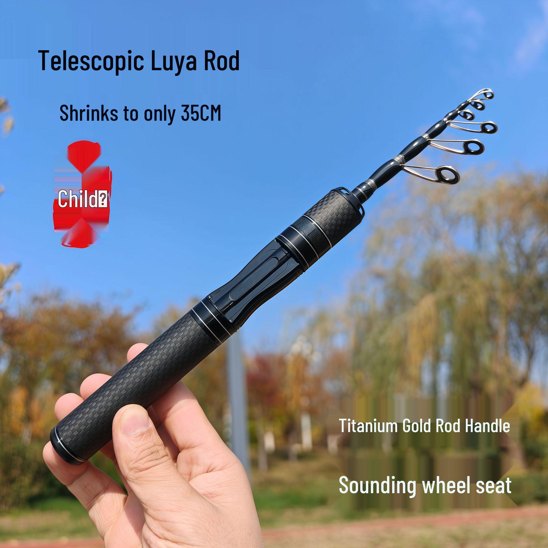 

35см Телескопічна вудка з вуглеволокна UL-дії для мікроджигу - Надлегка, Надкомпактна для лову скумбрії