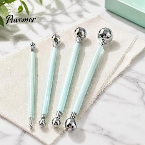 4 Size Clay Shaping Tool 4Pcs Polymer Set, Sculpting Stick with Stainless Rod Steel Ball, DIY Fondant Pottery Modeling Tools Art Craft Supplies