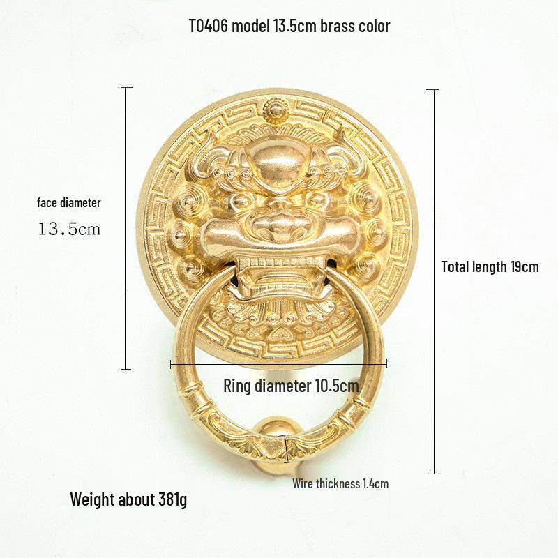 Antique Brass Lion Head Door Knocker & Pull Handle for French Doors