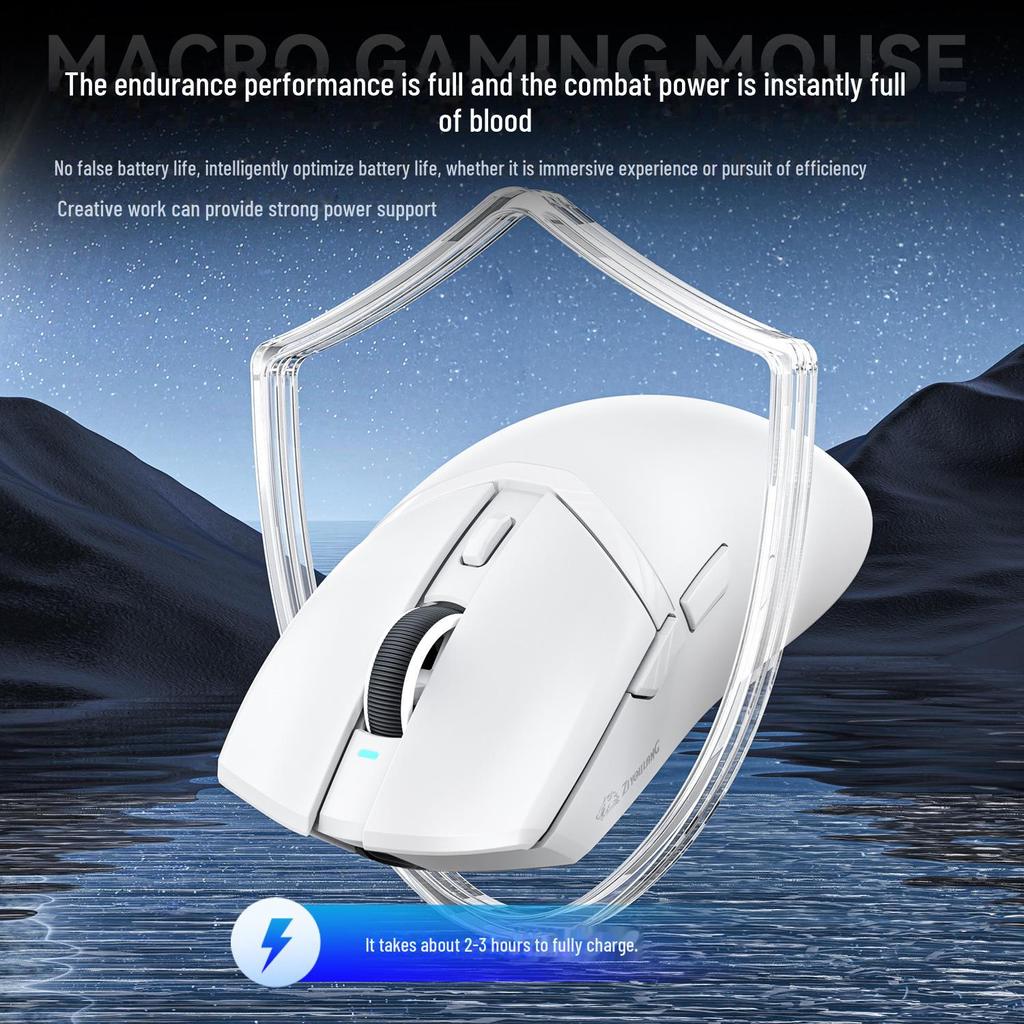Free Wolf X2 Wireless Bluetooth RGB Gaming Mouse with PAW3311 Sensor and Charging Base