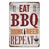 Panneau Barbecue des Pères de Jardin Roi du Grill Vintage Plaque Métallique Boîte de Conserve Bar Pub Décoration de Jardin Plaque Murale BBQ de Papa Chillin&Grillin Plaque Rétro