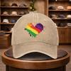 A UnisexS Rainbow HeartShaped Baseball Cap Adjustable And Stylish for Outdoor Use Featuring an Urban Design This Lightweight A