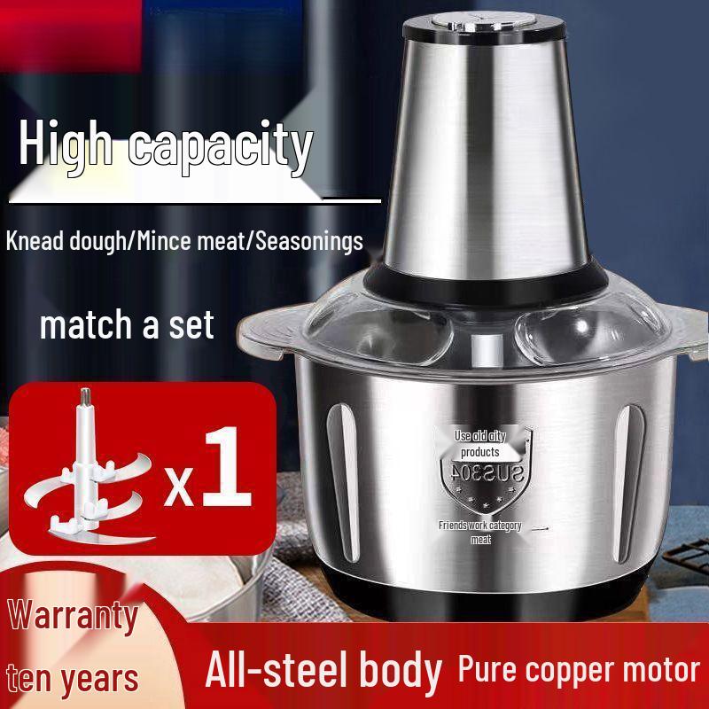 German Automatic Electric Meat Grinder & Stainless Steel Vegetable Chopper Multi-functional Blender for Chili Cooking