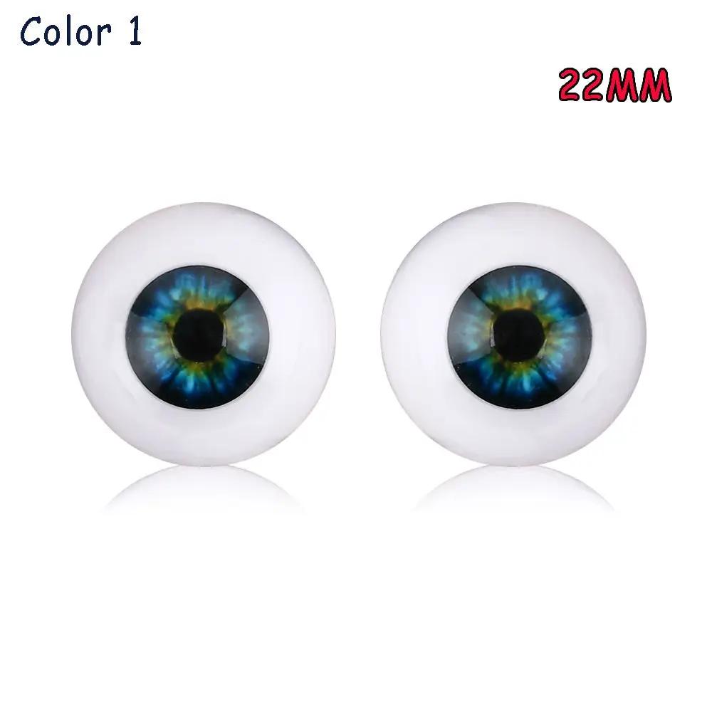 1pair 20mm 22mm 24mm Realistic Half Round Craft Accessories Acrylic DIY Eyeballs Reborn Doll Eyes BJD Mini Easy Use Simulation