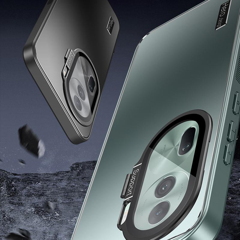 For Oppo Reno11 Pro 5G Cases Phone Cover Anti-Scratch TPU+PC Shell with Kickstand
