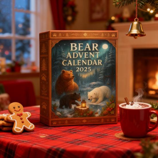 Bear 2025 Christmas Countdown Box 24-Day Countdown Calendar Unique Decoration for Holiday Entertainment Gatherings And Parties