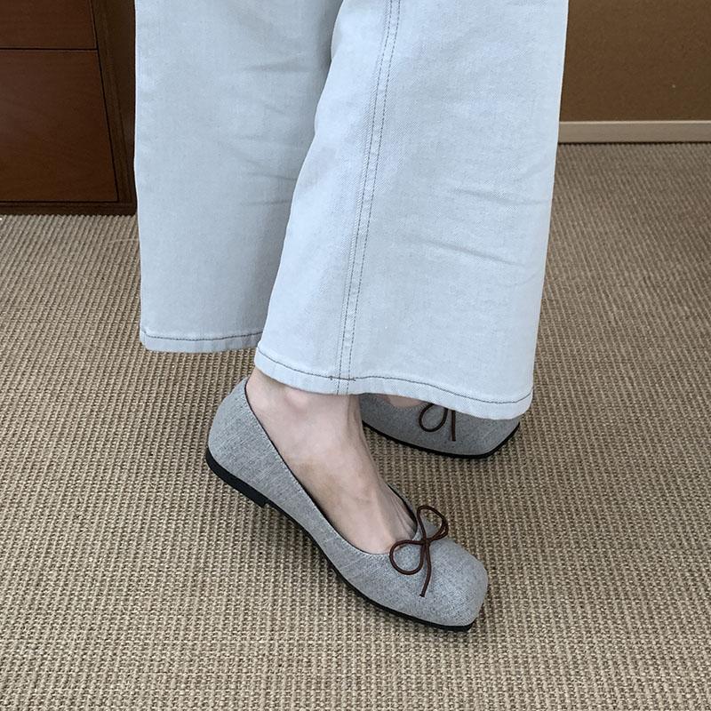 Fashion 2025 New Fashion Butterfly-Knot Ladies Flats With Shoes Soft Female Shallow Footwear Square Toe Women Ballet Flats Shoes