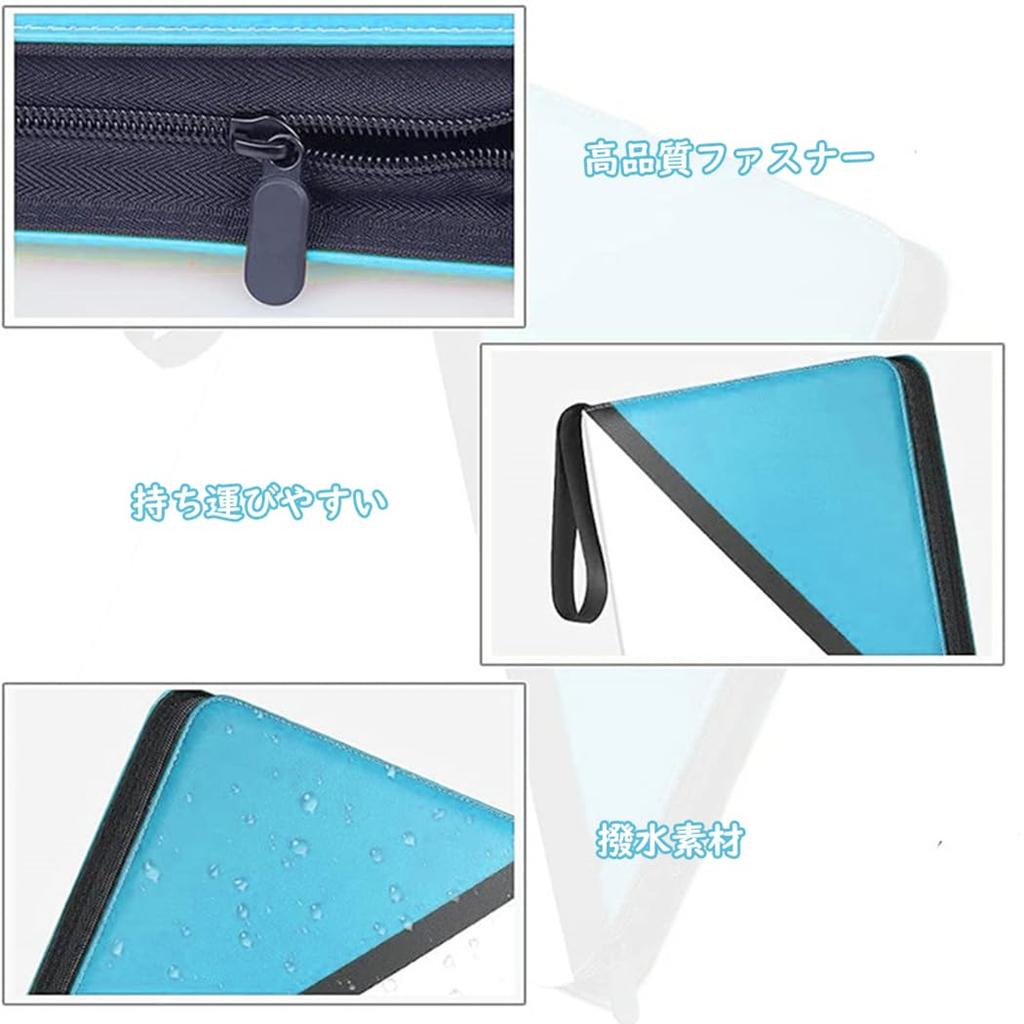 Card 4 Holds 400 File Pokemon Trading Card File Collection File, Pockets, Cards, Case, Storage, TCG, Binder, Holder, (4 Pockets/400 Cards, Blue)